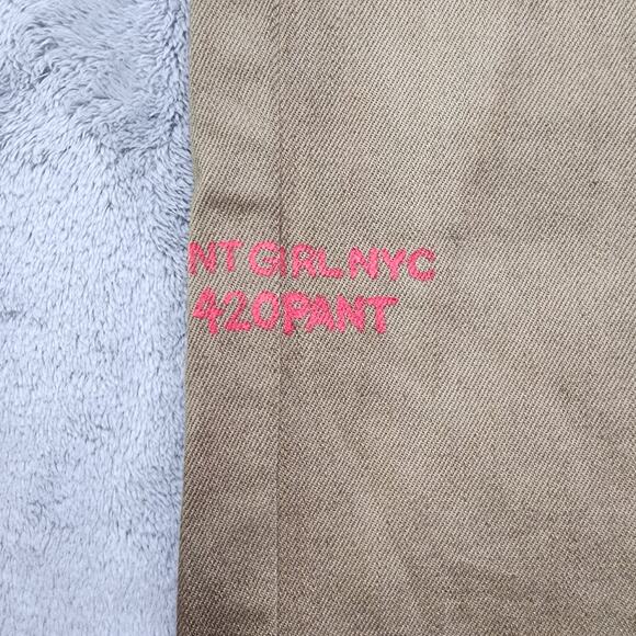 Uniqlo X Plant Girl NYC Jeans Womens 29 Brown Green The 420 Pant Hand Dyed Paint - Picture 4 of 16